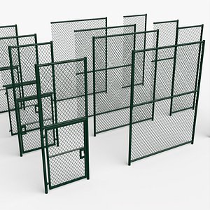 3D model PBR Chain Link Fence For Court A