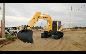 3d model hyundai excavator r140lc-9
