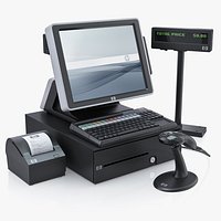 Hewlett Packard HP AP5000 All-in-One Point of Sale System Cash Register