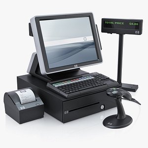 Hewlett Packard HP AP5000 All-in-One Point of Sale System Cash Register