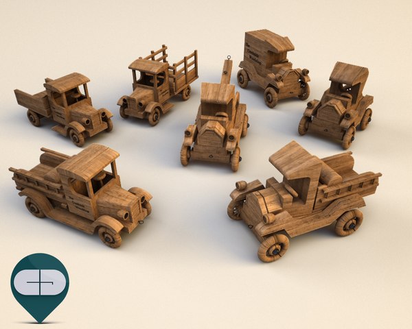 seven wooden car 3d model