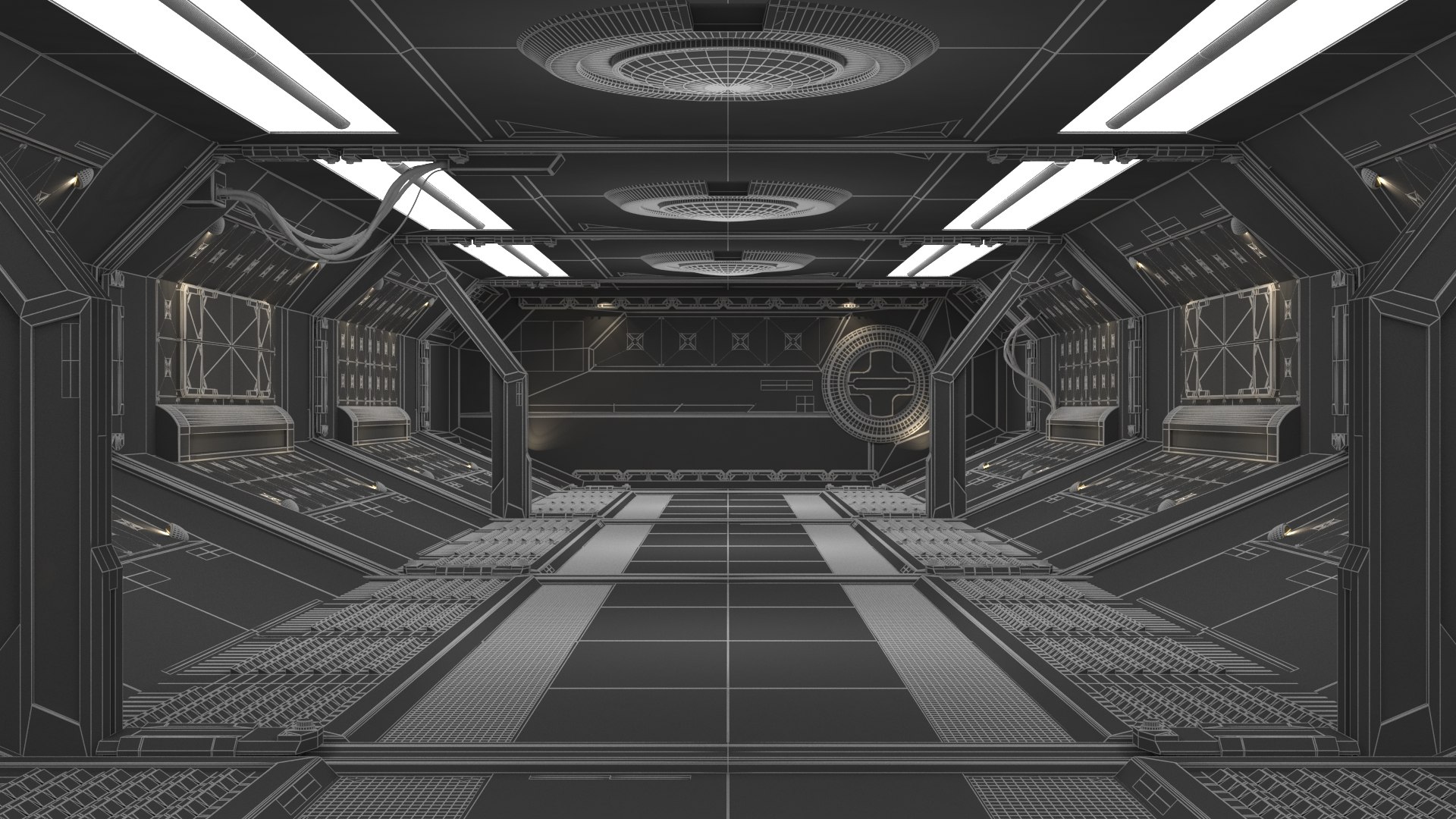 3d Modular Sci Fi Corridor