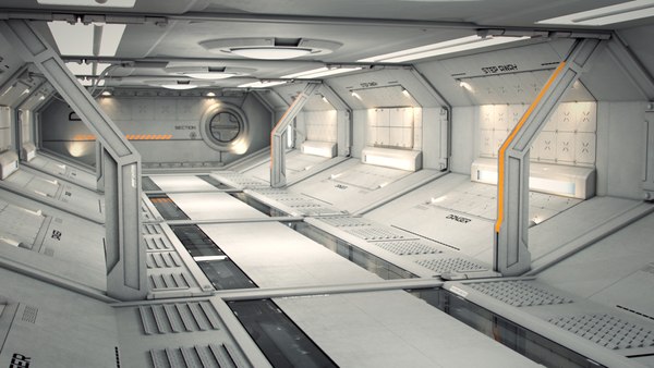 3d modular sci fi corridor