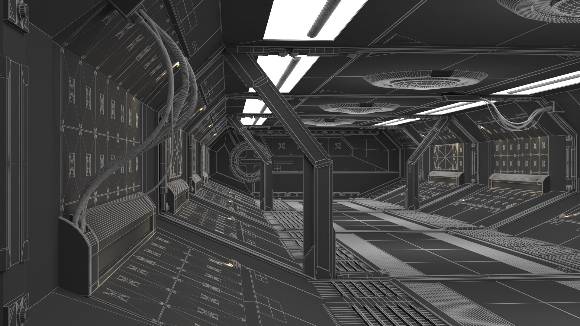3d Modular Sci Fi Corridor