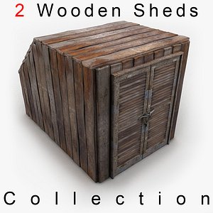 3d model wooden wood shed