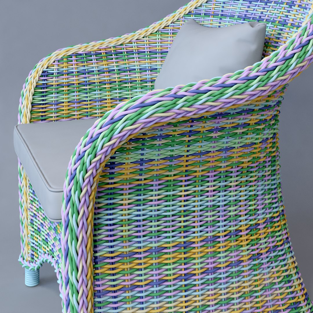 3dsmax Armcheir Cheir Rattan