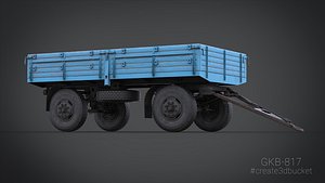 two-axle trailer gkb-817 3D model