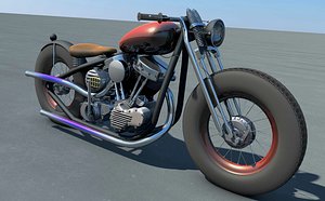 custom bobber panhead motorcycles 3d model