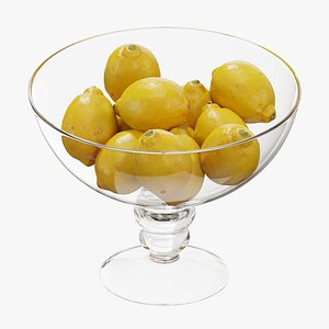 Glass footed fruit set 02 3D model