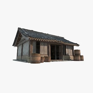 3D model Ancient Asian architecture and houses