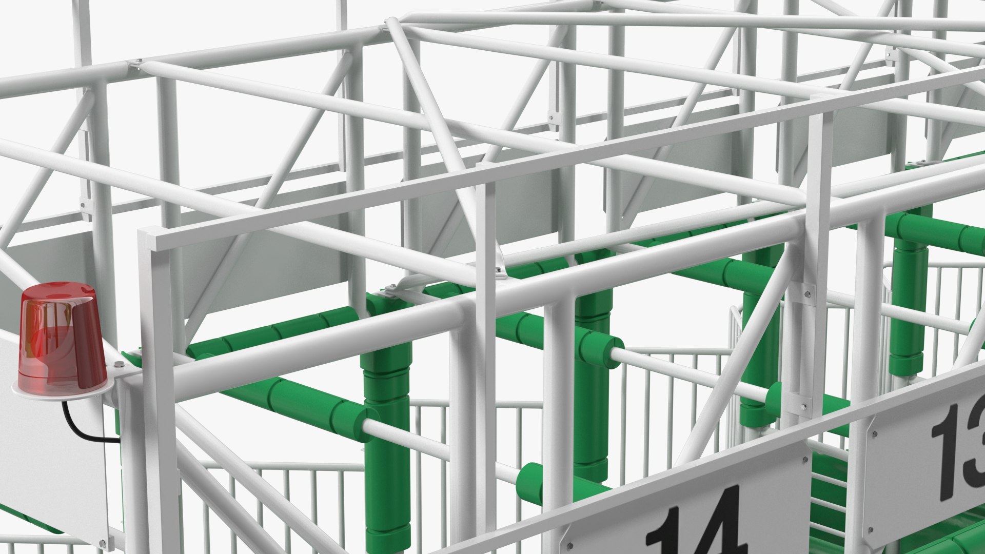 3D 14 Starting Stalls for Horse Racing Rigged for Cinema 4D model ...