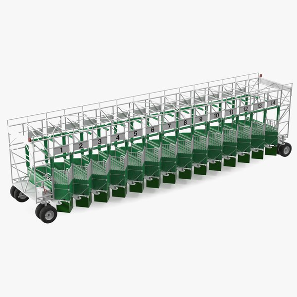modelo 3d 14 Starting Stalls for Horse Racing Rigged for Cinema 4D ...