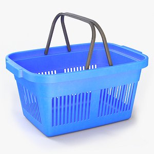 3D model plastic shopping basket pbr