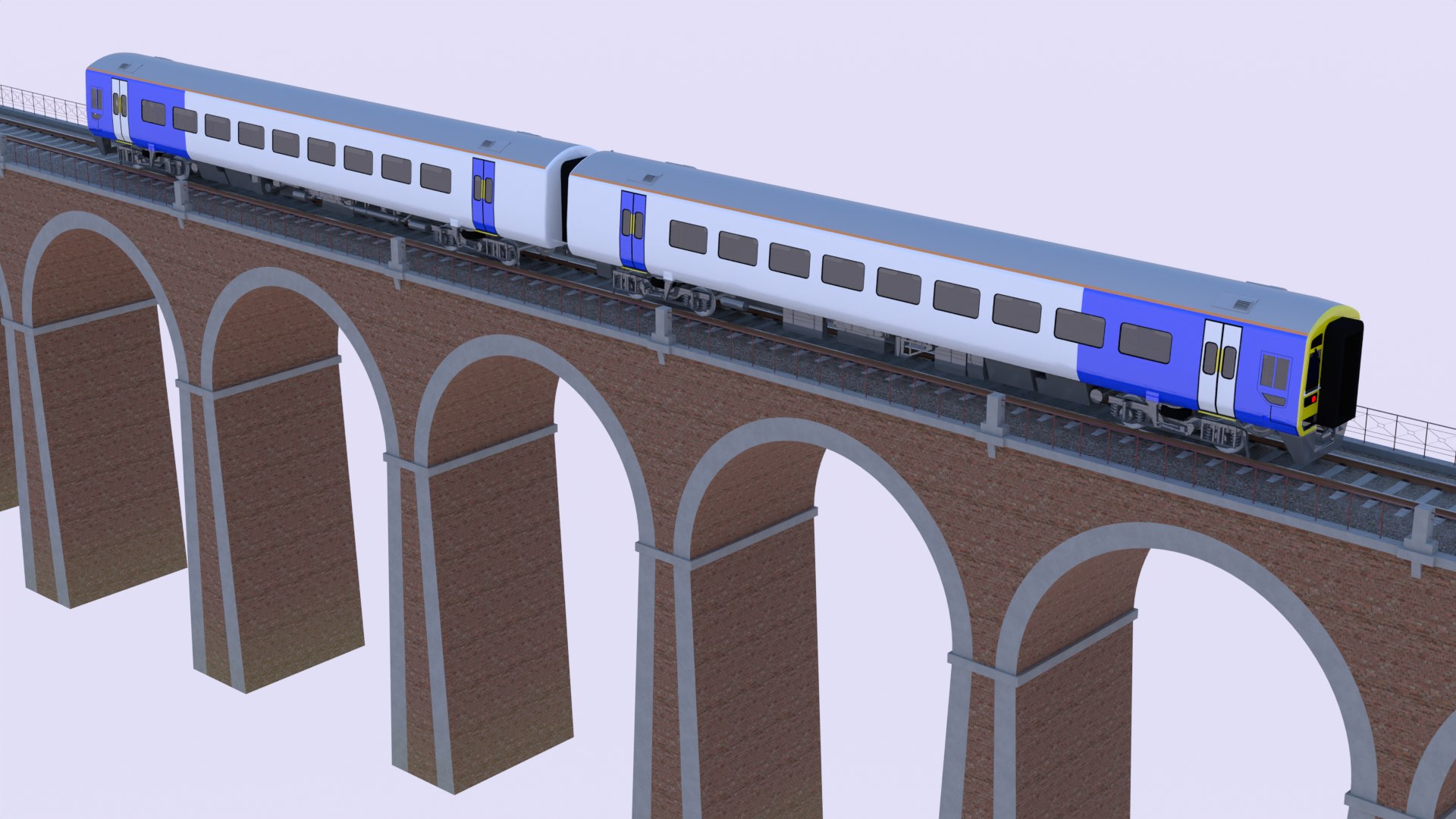 Viaduct With Metro And Local Train 3D Model - TurboSquid 2289249