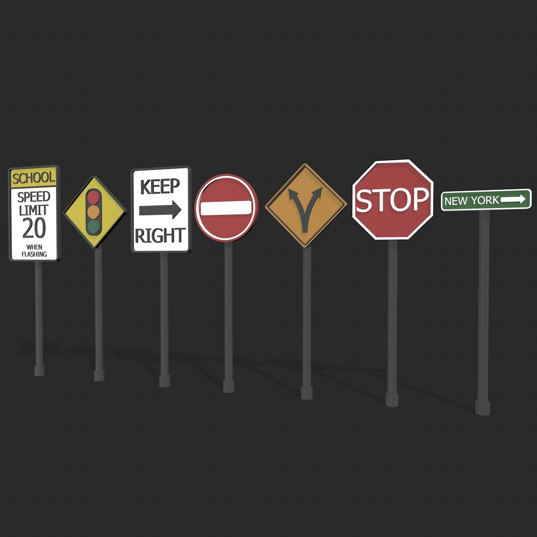 road signs 3d model