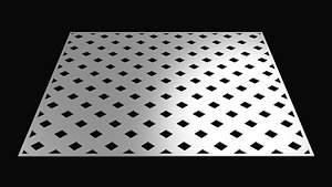 3D Perforated panel with square hole and 16 percent opening 25O06 model
