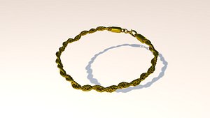 3D rope chain bracelet model