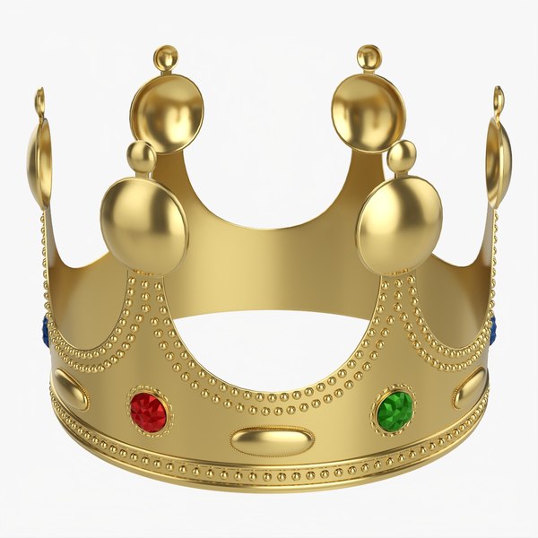 3D Gold crown with jewels