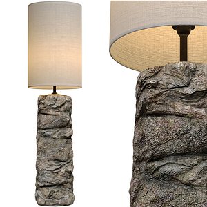 3D Stone Wabi-Sabi Sculptural Design Japanese style Floor Lamp 3D model model