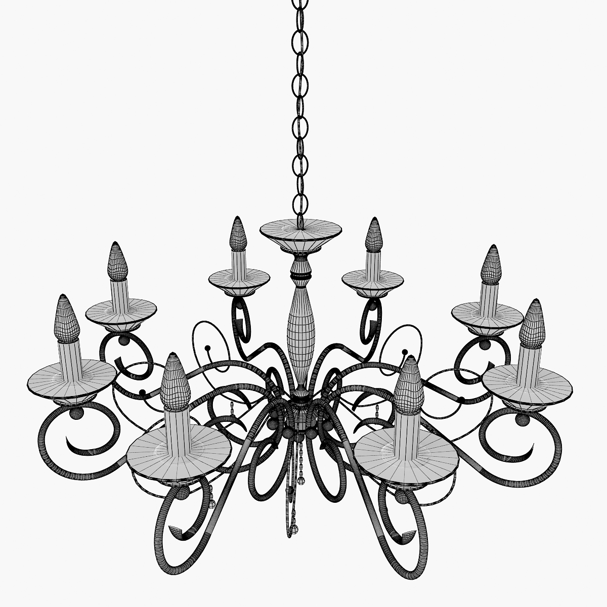 3D model chandelier candle form white TurboSquid 1190484
