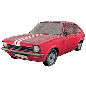 3D scanned old red car