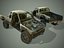 pack wrecked cars low-poly model