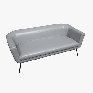 Leather Gray Sofa 3D model