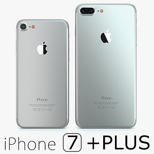 2 iphone 7 silver 3d model