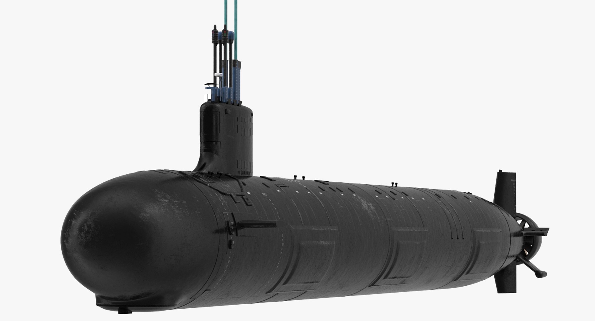US Submarine Virginia SSN-774 3D model for naval visualization