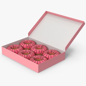 Pink Donuts In The Box 3D