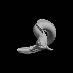 Moray Eel Sculpture 3D Print Model Sea Animal 3D