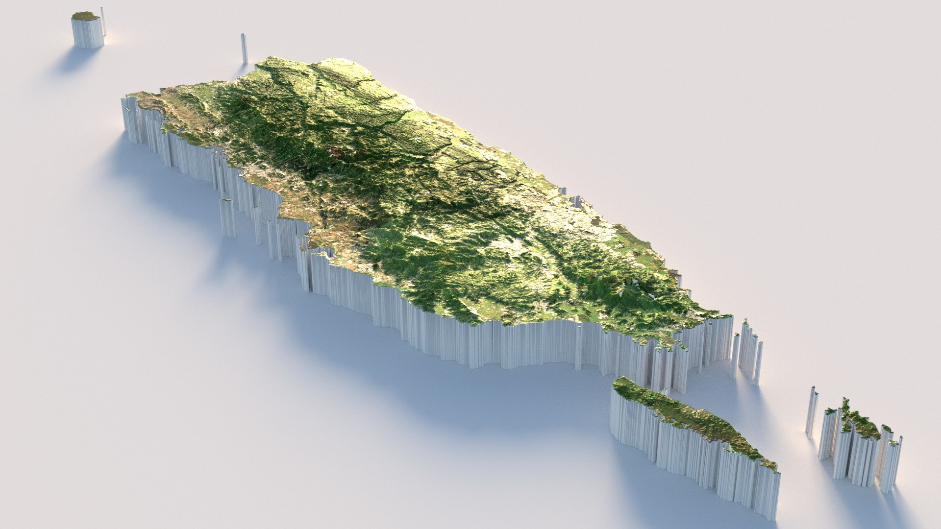 3D Model Puerto Rico Terrain Map - TurboSquid 2336678