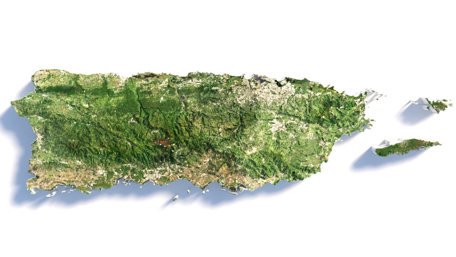 3D Model Puerto Rico Terrain Map - TurboSquid 2336678
