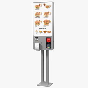 3D Restaurant Self Ordering Touch Kiosk model