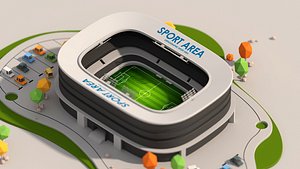3D model Isometric Stadium Modeling