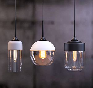 chandeliers set lamps 3D model