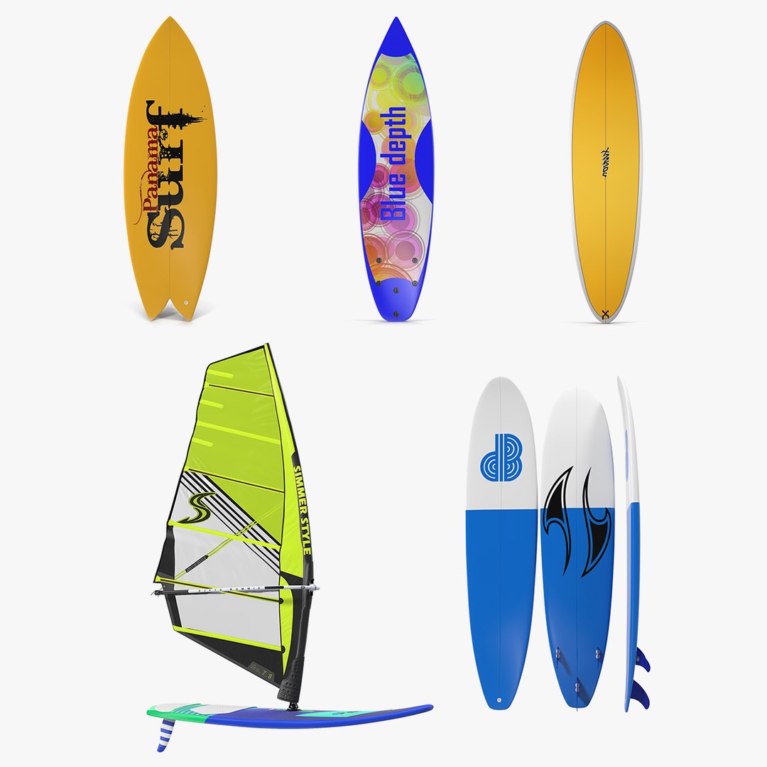 Surfboards Collection 3 3D model preview
