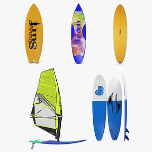 surfboards 3 board surfing 3D model