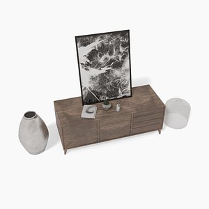 Low poly Storage Cabinet Full set 3D model