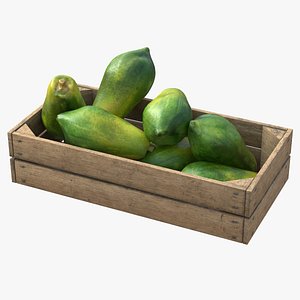 3D Papaya Wooden Crate model