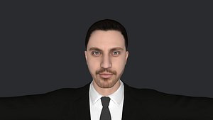 Aaron Taylor Johnson Hyper Realistic Full Body Fully Rigged 3D Character 3D model