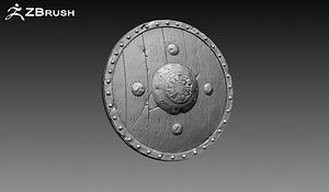 3d shield zbrush ztl model