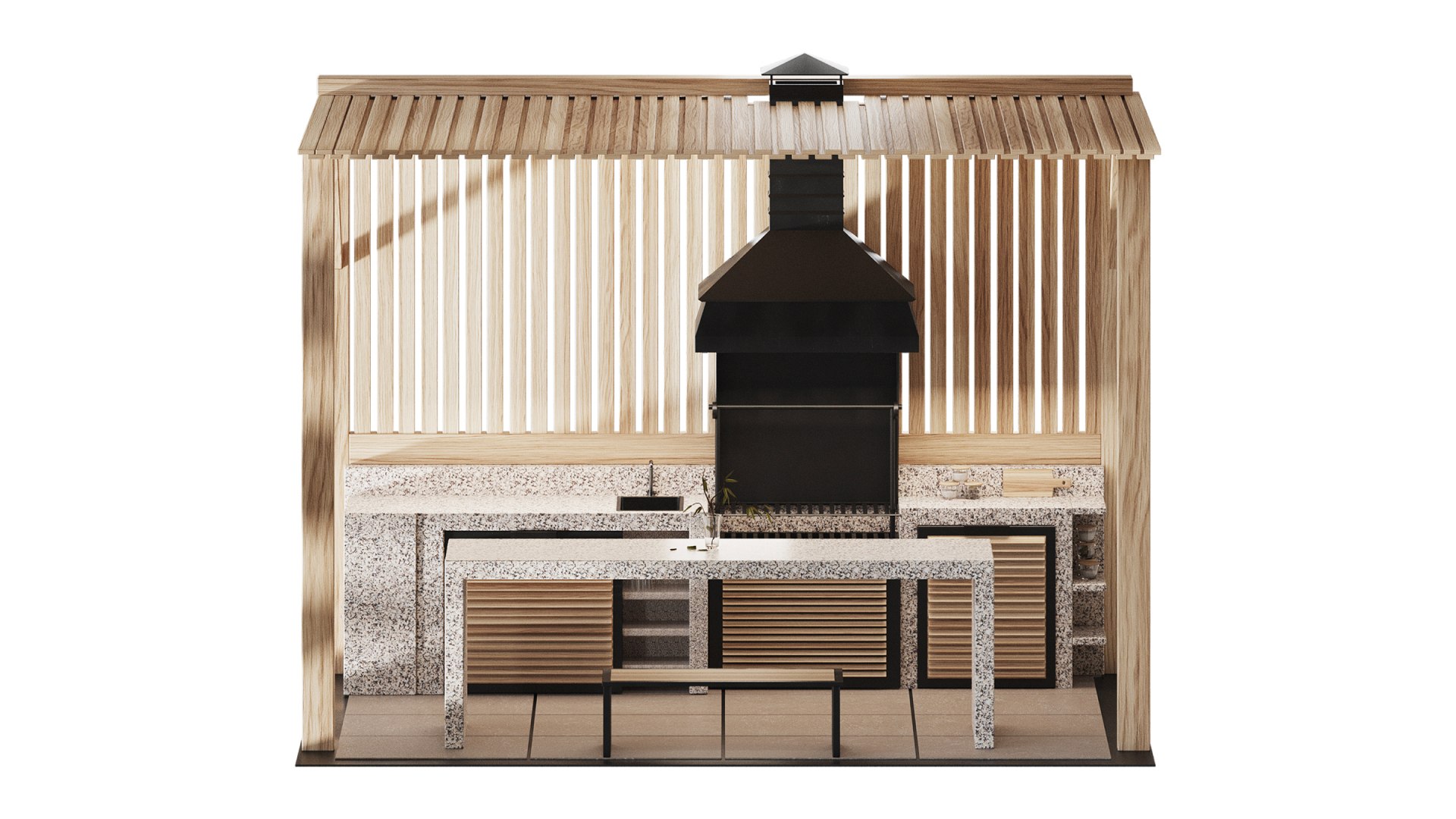 Barbecue Area 03 Outdoor Kitchen Complex 3D Model - TurboSquid 2640748