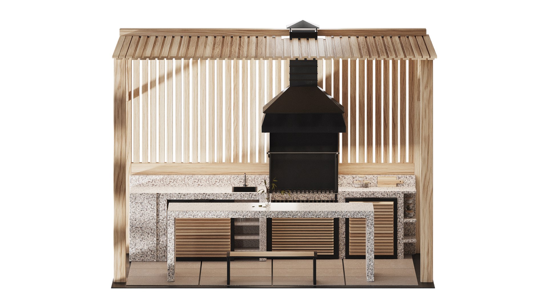 Barbecue Area 03 Outdoor Kitchen Complex 3D Model - TurboSquid 2640748