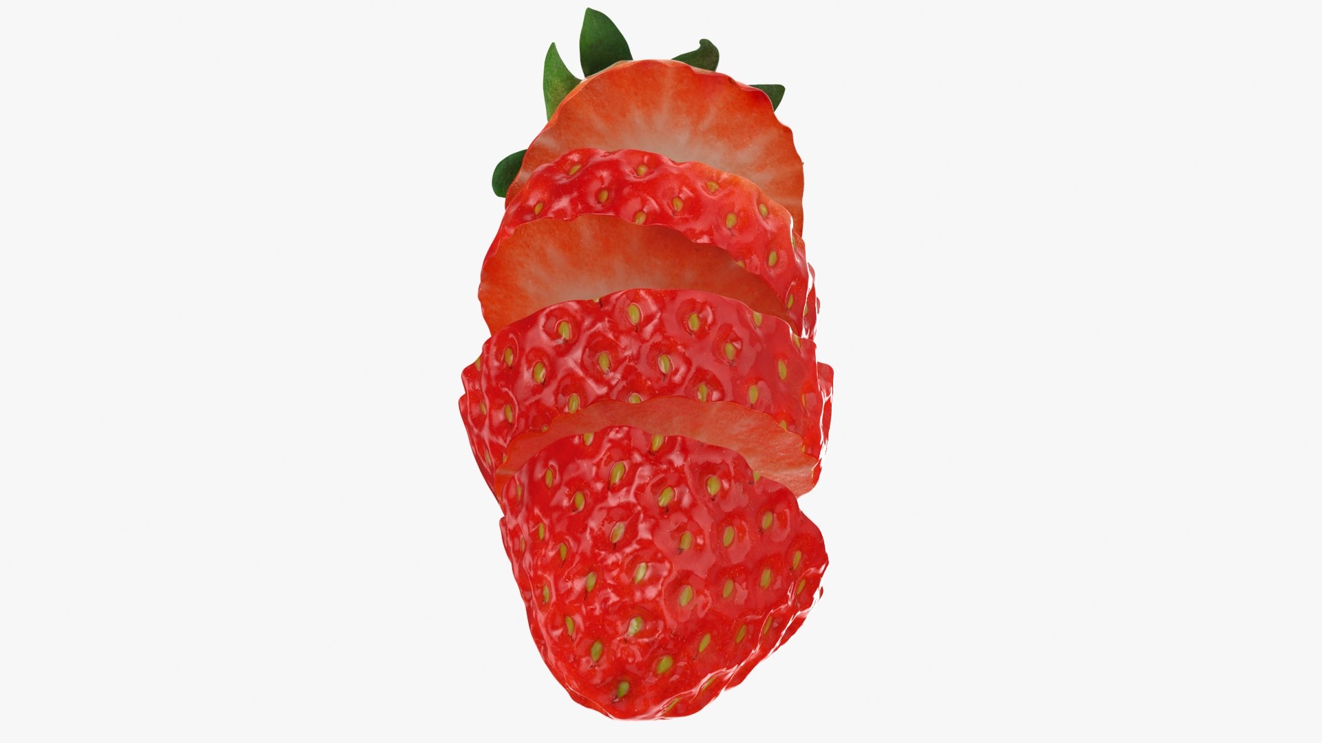 3D Strawberry Sliced - TurboSquid 2229540