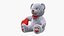 Grey Teddy Bear with Heart Fur