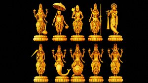 3D Lord Vishnu Dashavtar Dasavatharam Statue