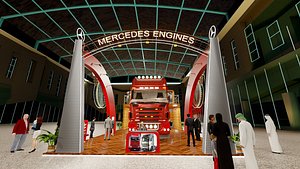 Mercedes Engine Booth special stand Booth 3D model
