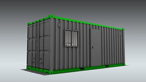 3D shipping container office home model