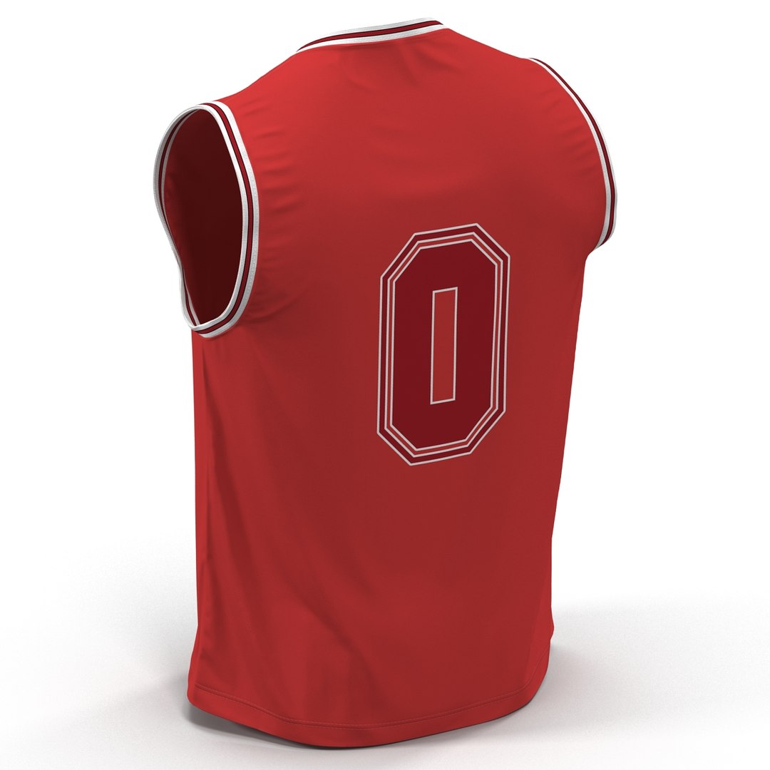 3d Model Of Basketball Jersey Red